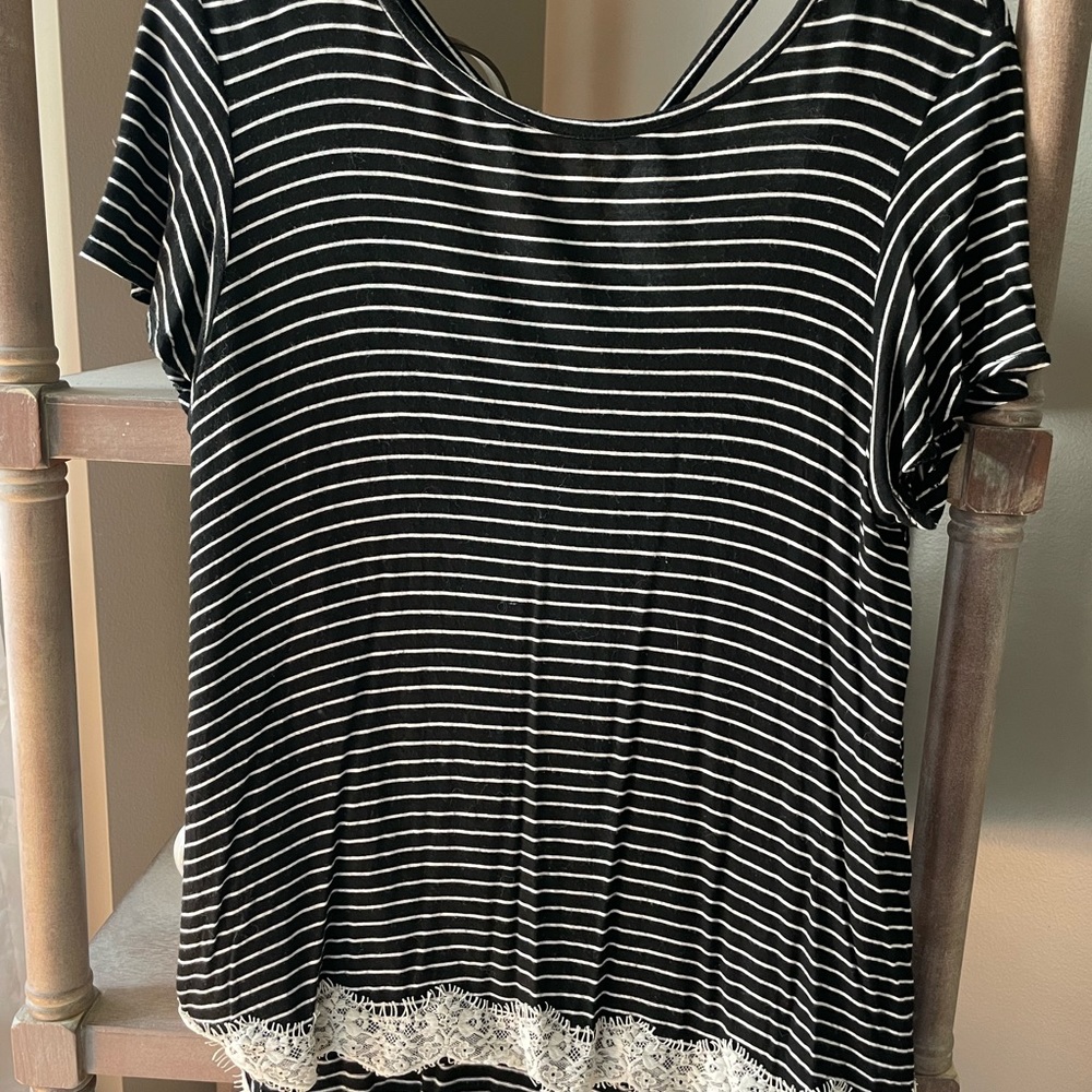 Black and white tee from Target